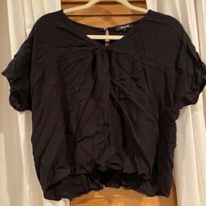 Madewell cropped black blouse Small S